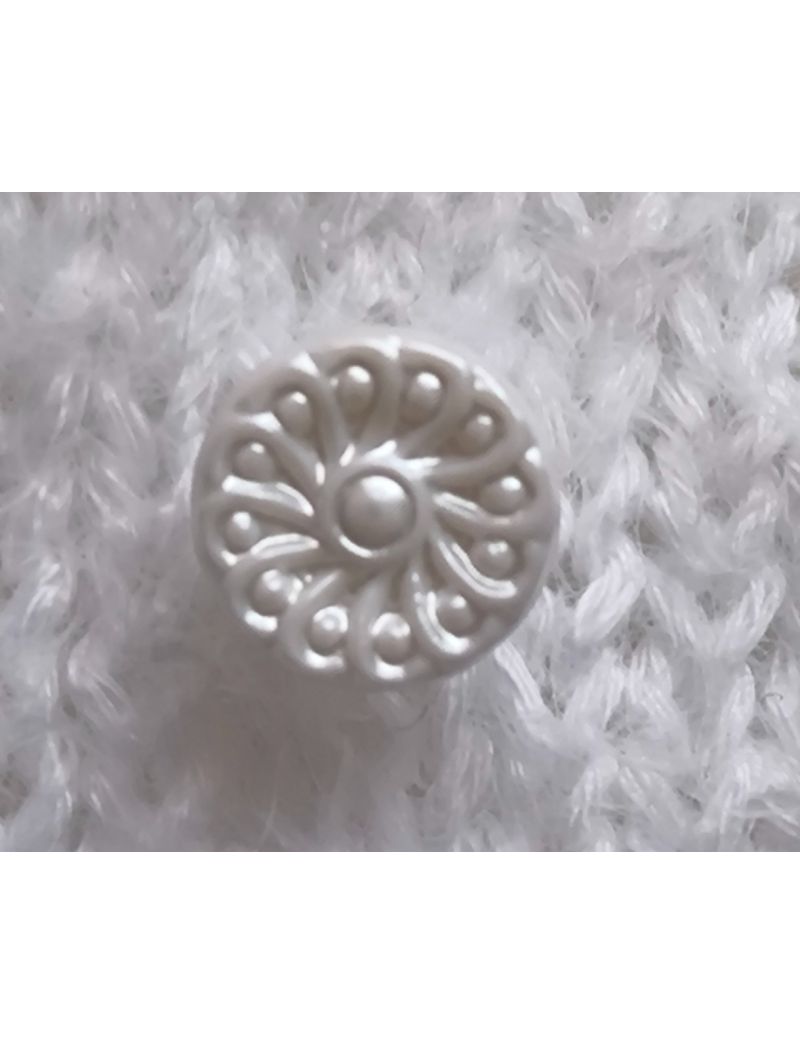 Knopf wei&szlig; Perle/Bl&uuml;te 11mm  (230200)